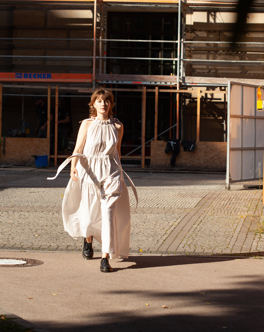 long dress with kangaroo-pocket
