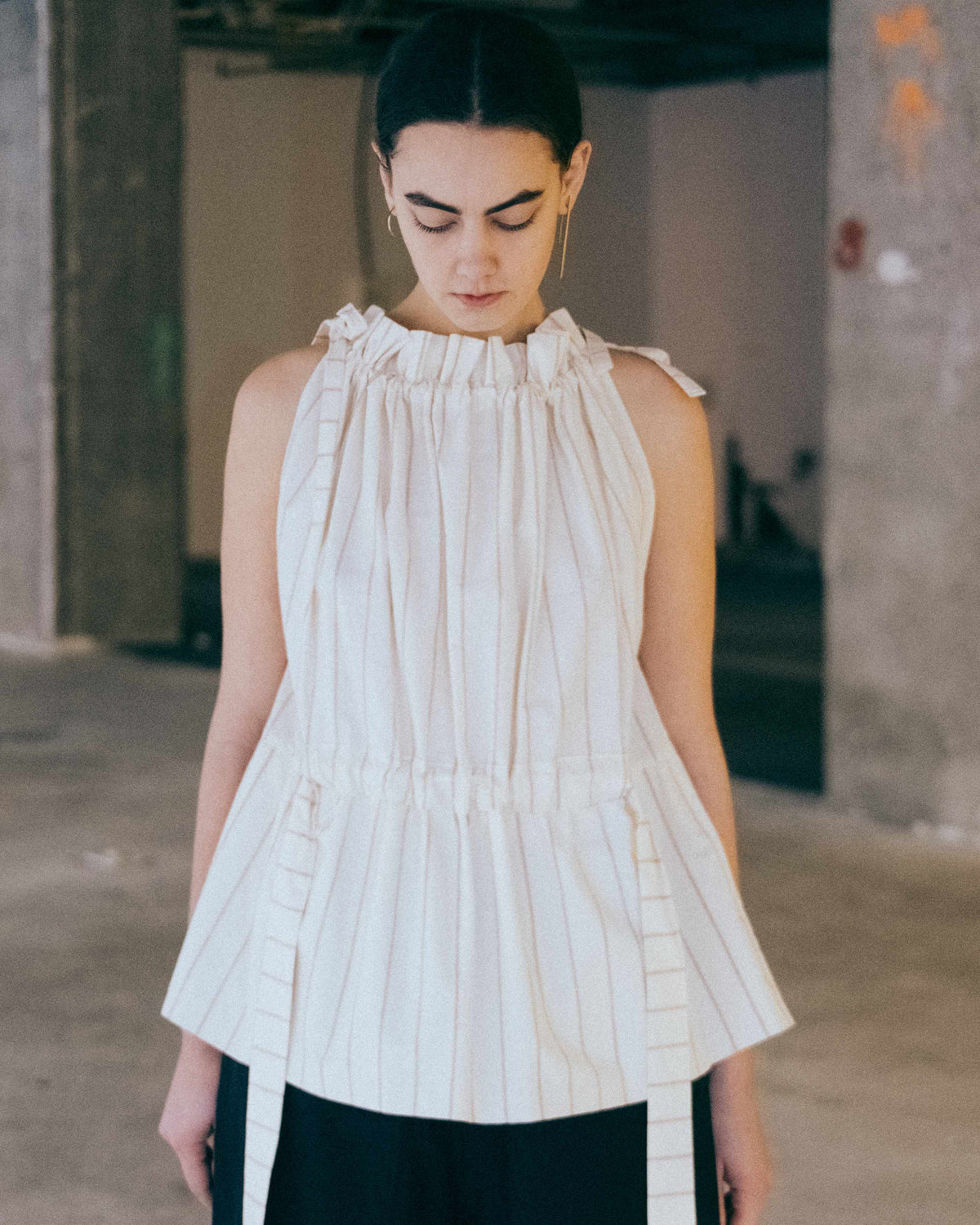 elegant poplin-top with kangoroo-pocket