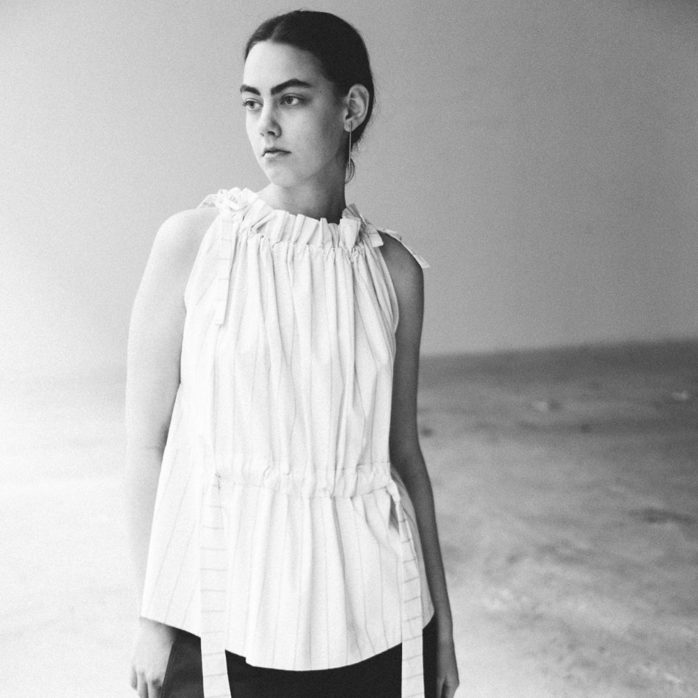 elegant poplin-top with kangoroo-pocket