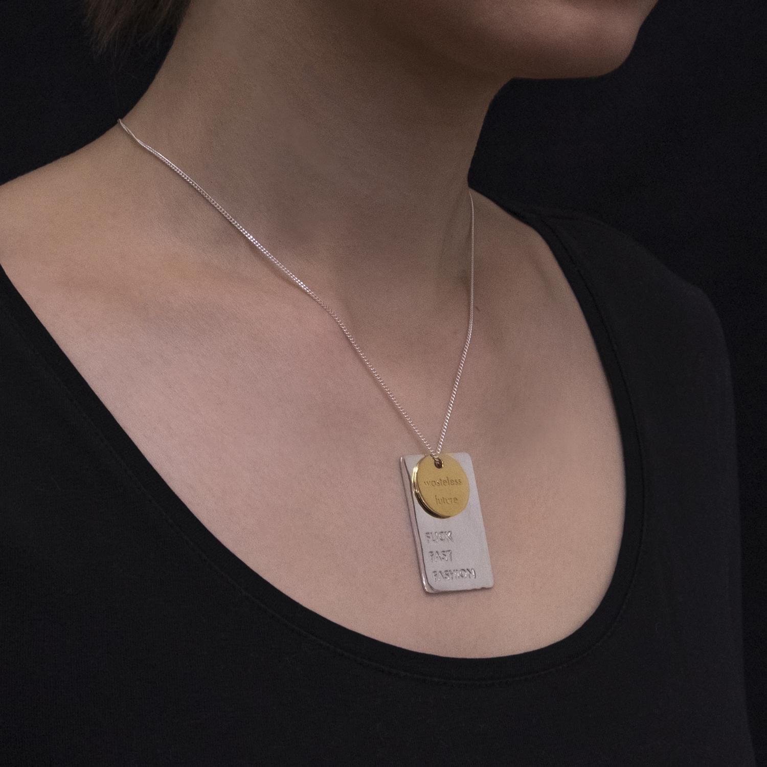 FuckFastFashion pendant with chain