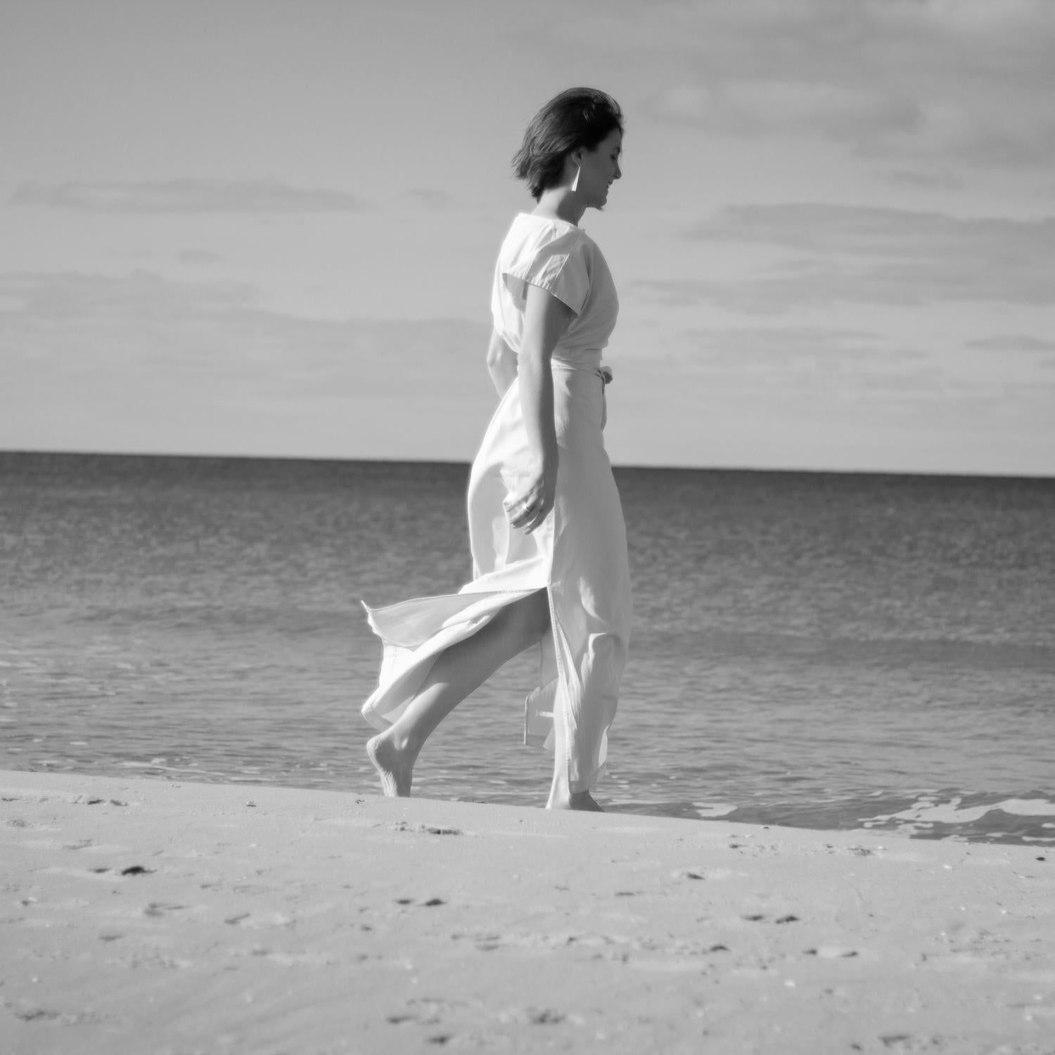 minimal design bridal dress made of organic cotton by Natascha von Hirschhausen fashion design made in Berlin
