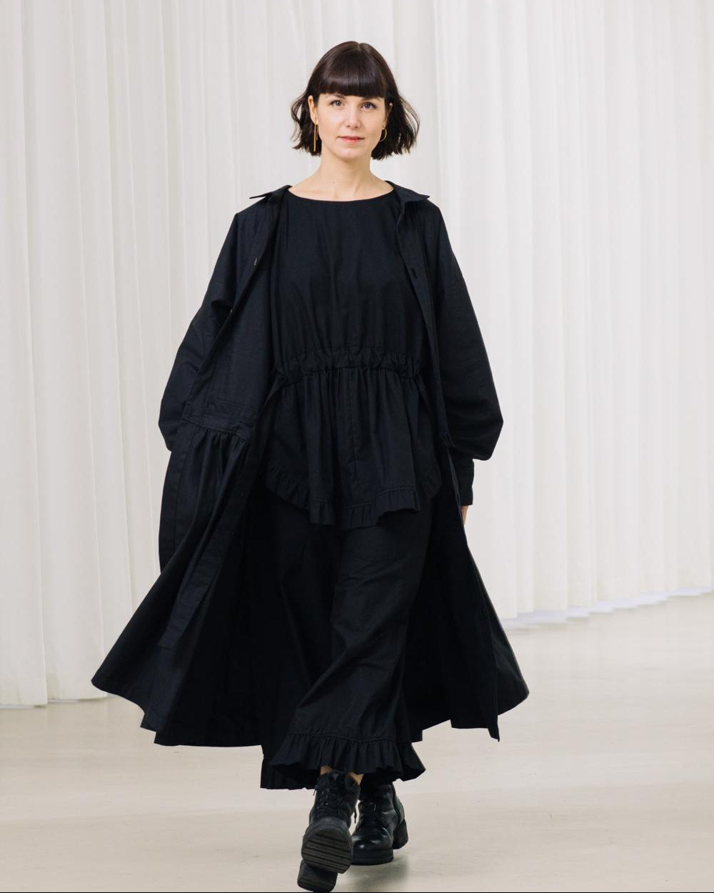 oversized culotte with ruffles