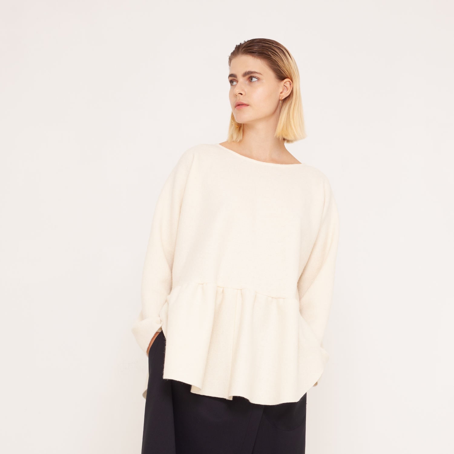 elegant sweater made of organic, boiled wool