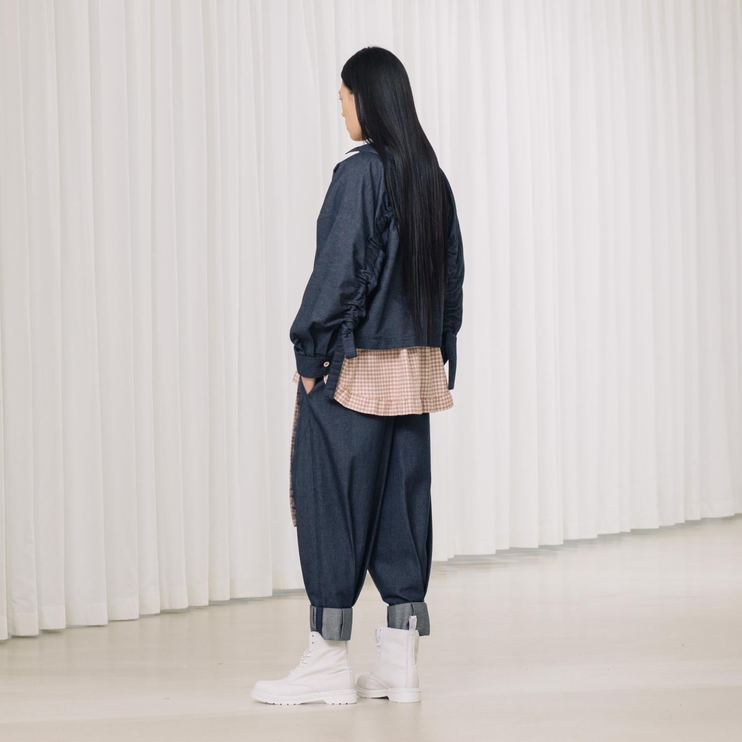 longsleeve with ruffles made of flanell fabric