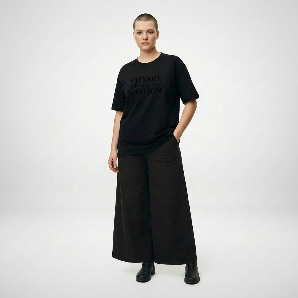 straight pants made of light satin