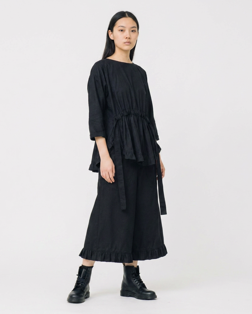 oversized culotte with ruffles