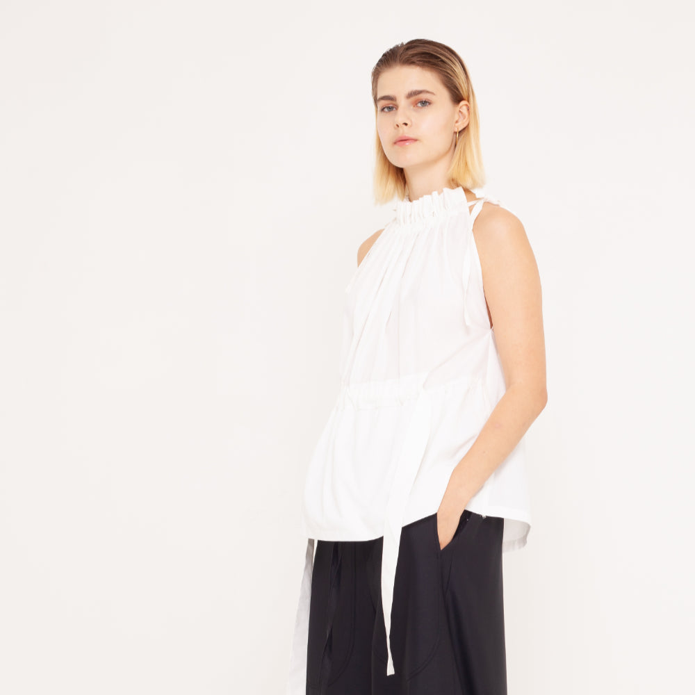 elegant poplin-top with kangoroo-pocket