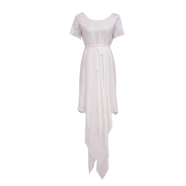 draped cocktail dress made Peace Silk by Natascha von Hirschhausen fashion design made in Berlin
