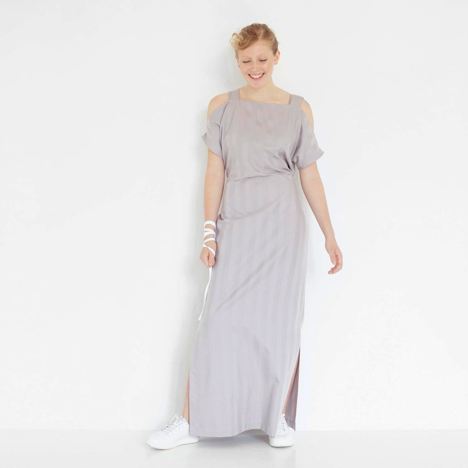 2nd love - striped evening gown with cut out details