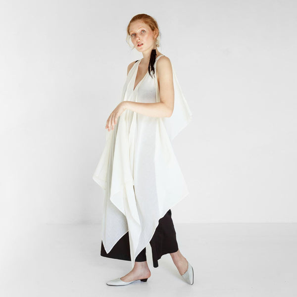 transparent beach dress made of organic cotton by Natascha von Hirschhausen fashion design made in Berlin