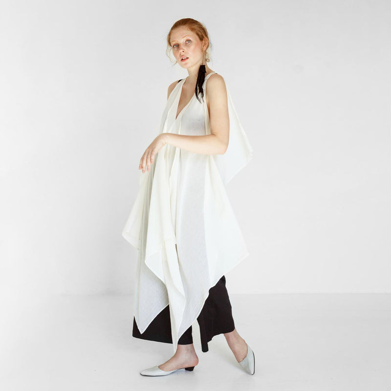 transparent beach dress made of organic cotton by Natascha von Hirschhausen fashion design made in Berlin