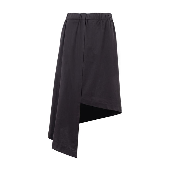 asymmetric skirt in black by Natascha von Hirschhausen fashion design made in Berlin