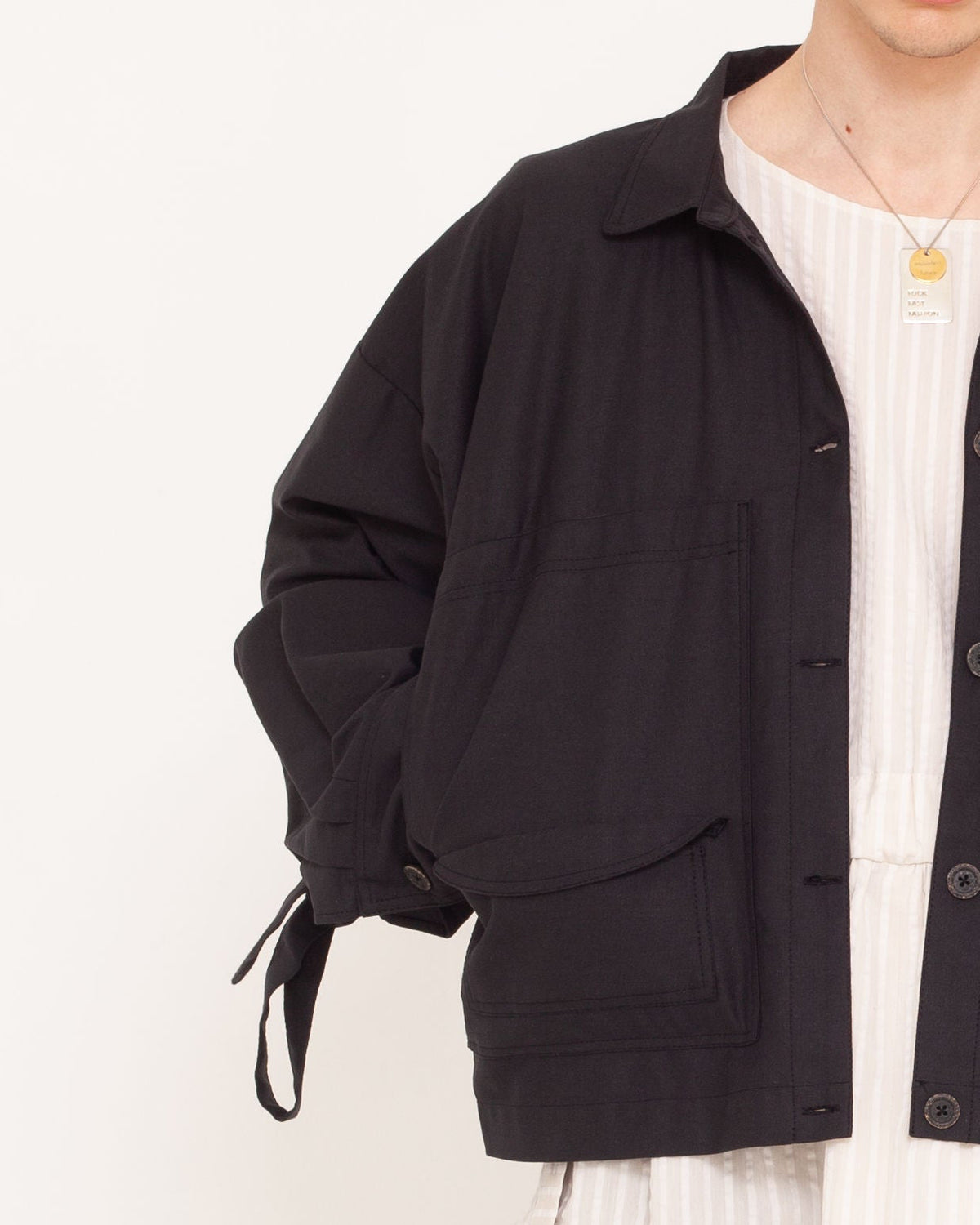 Denimjacke mit Raffung