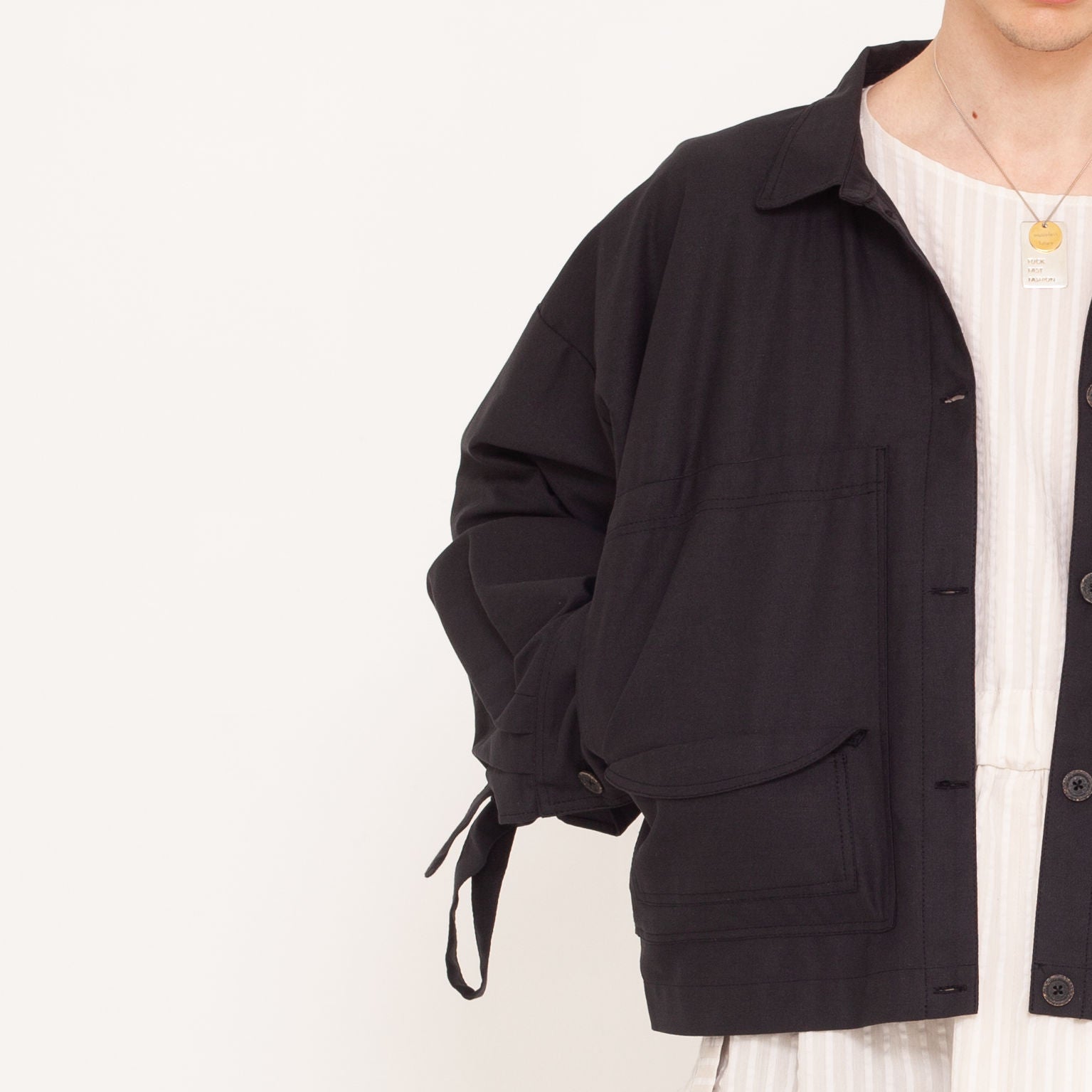 2nd love - denim jacket with gathering and big pockets