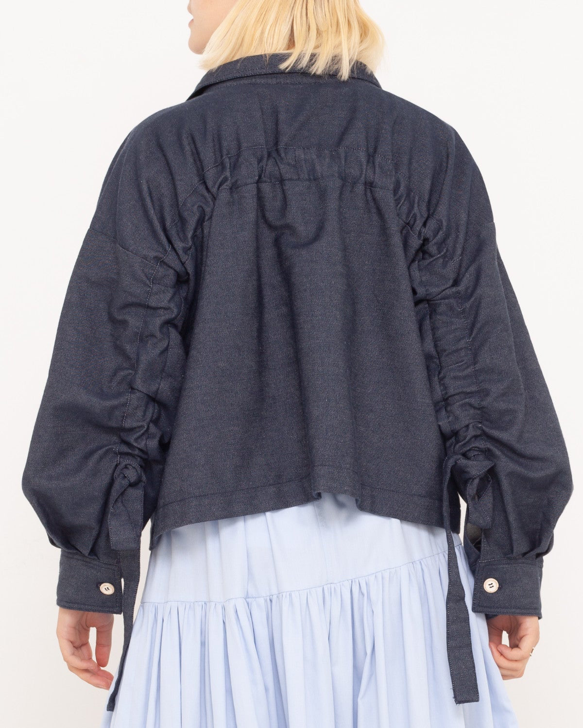 Denimjacke mit Raffung