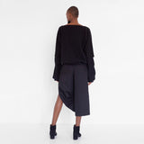 draped pants in three-fourth length by Natascha von Hirschhausen fashion design made in Berlin