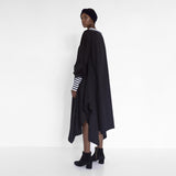 draped satin dress with stripe detail by Natascha von Hirschhausen fashion design made in Berlin