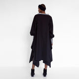 draped satin dress with stripe detail by Natascha von Hirschhausen fashion design made in Berlin