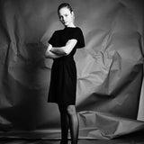 ligth summer dress made of shirting fabric by Natascha von Hirschhausen fashion design made in Berlin