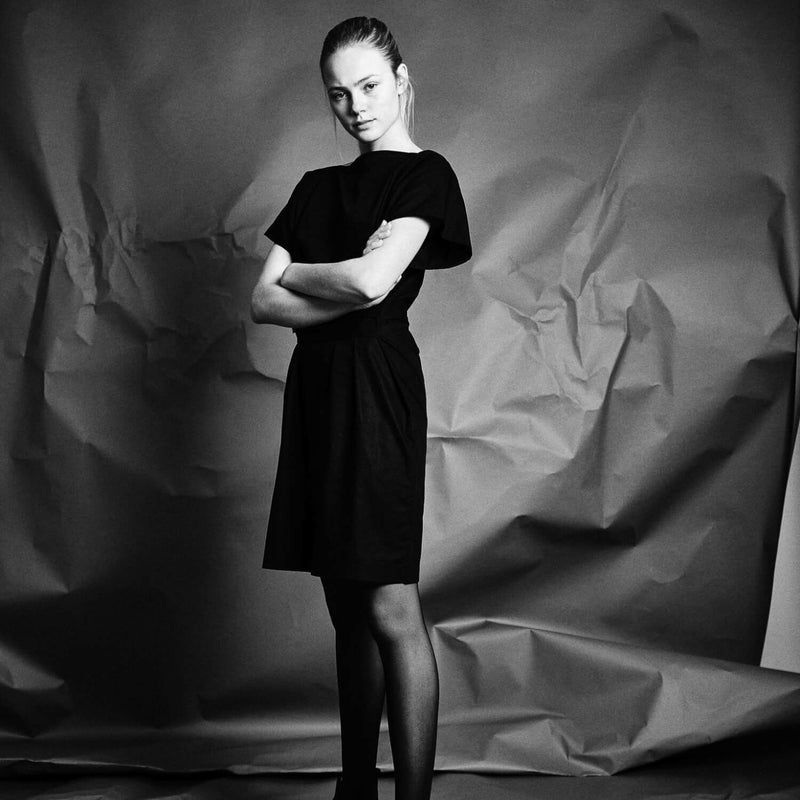 ligth summer dress made of shirting fabric by Natascha von Hirschhausen fashion design made in Berlin