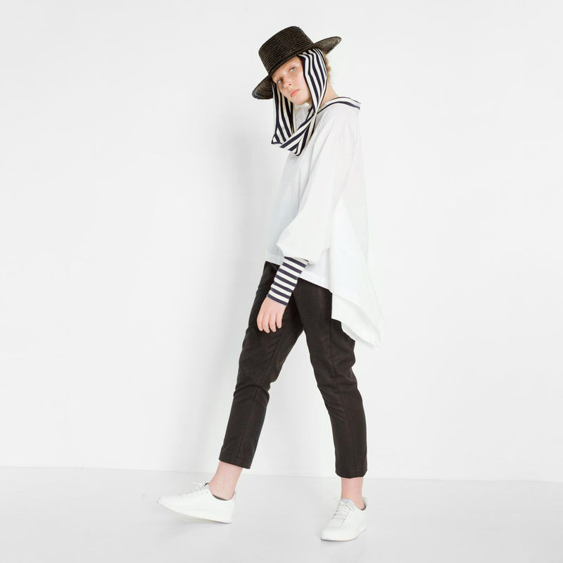 maritim blouse made of white shirting fabric by Natascha von Hirschhausen fashion design made in Berlin