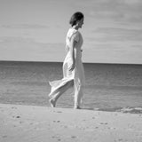 minimal design bridal dress made of organic cotton by Natascha von Hirschhausen fashion design made in Berlin