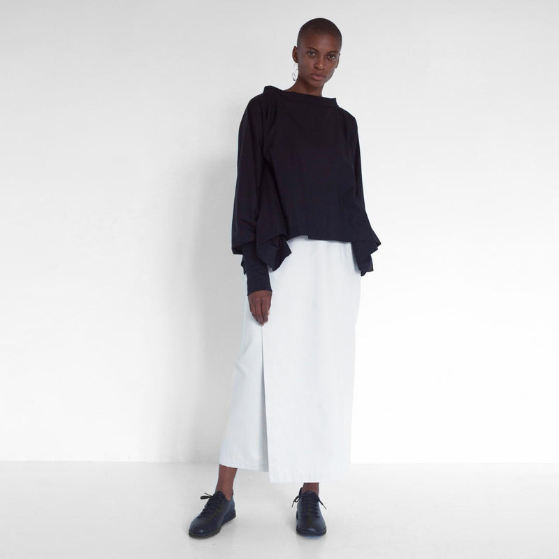 straight skirt with slit by Natascha von Hirschhausen fashion design made in Berlin
