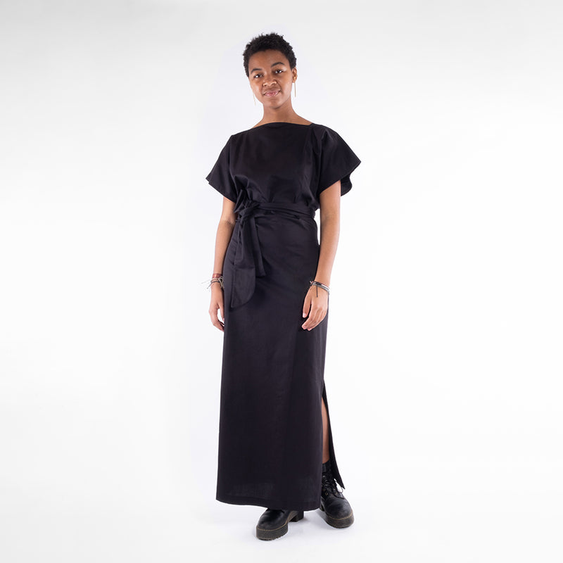 long evening gown in black